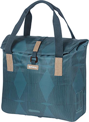 Basil Elegance - Fietsshopper - Enkele Fietstas - 20-26 Liter - Waterafstotend materiaal - Gerecycled PET polyester - Estate Blue