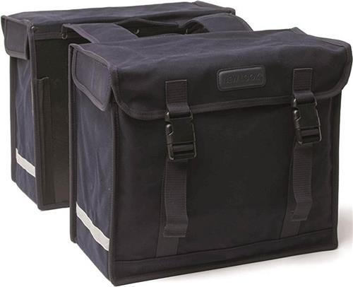 New Looxs Basic Canvasbag DeLuxe Dubbele Fietstas - 46 liter - Zwart