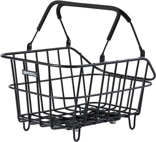 Basil Cento ALU MIK Fietsmand - Achter - Aluminium - Zwart - Weerbestendig - Verstevigd Frame -