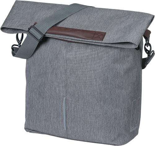 Basil City - Fietsshopper - Enkele Fietstas - 14-16 Liter - Waterafstotend - Reflectiedetails - Grijs