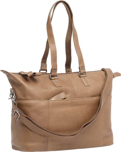 New Looxs Verla Fietstas Laptoptas - 15 inch Laptopvak - Leer - 21 liter - Cognac