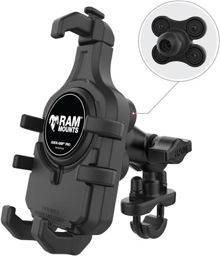 Quick-Grip Pro Telefoonbevestiging met Trillingsdemping + U-Bout Basis