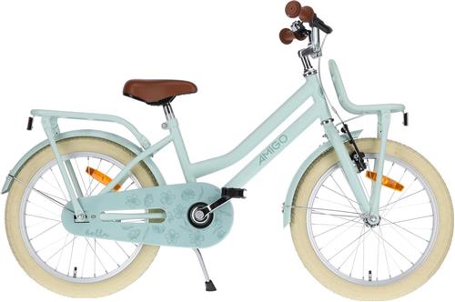 AMIGO Bella Meisjesfiets - Kinderfiets voor Meisjes- 18 Inch 29 cm - Terugtraprem - Groen