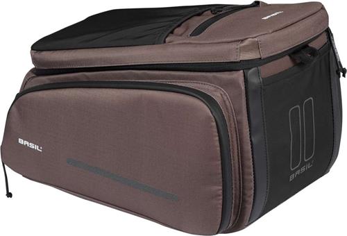Basil Move - Bagagedragertas - 10-26 Liter - Incl. regenhoes - Gerecycled materiaal - Bruin