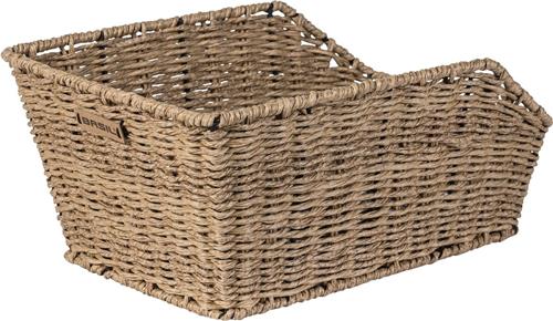 Basil Cento Rattan Look Fietsmand - Achter - Kunststof rotan - Seagrass