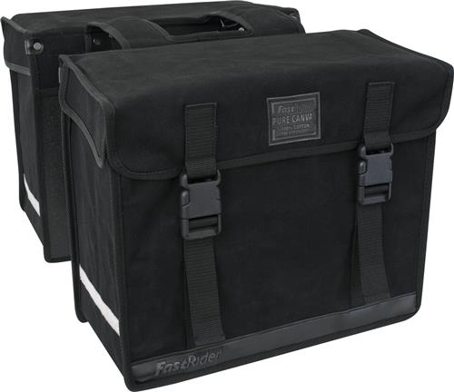 Fastrider Canvas 36 Dubbele Fietstas Zwart - 47L