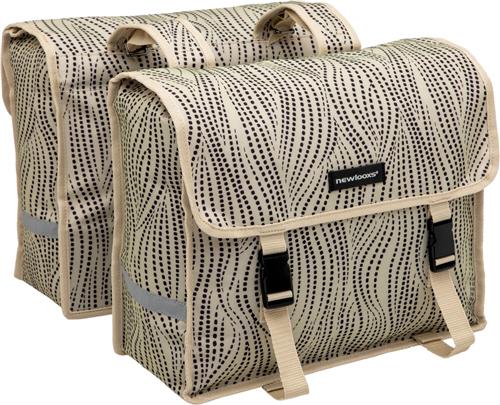 New Looxs Fiori Alma - Dubbele Fietstas - Geschikt voor elke Bagagedrager - Ook voor Elektrische Fietsen - 30 L - Sand