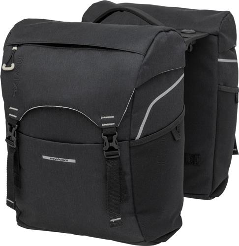 New Looxs Sports Double - Dubbele Fietstas - Ingebouwde Racktime Adapter - Afneembare Fietstas van Waterdicht Polyester - 32 Liter - Zwart