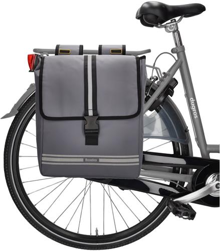 Beagles Bicycle Originals Fietstas - Dubbel - Waterafstotend - Overslag - Grijs