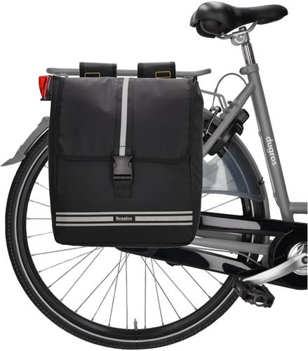 Beagles Bicycle Originals Fietstas - Dubbel - Waterafstotend - Overslag - Zwart