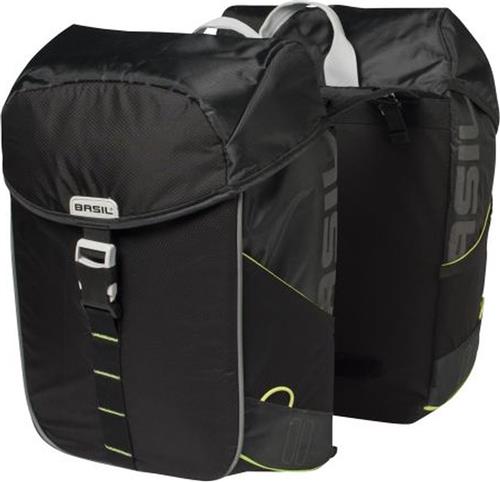 Basil Miles - Dubbele fietstas - Zwart - 32 Liter