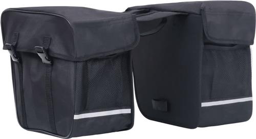 vidaXL - Fietstas - voor - bagagedrager - dubbel - waterdicht - 35 - L - zwart