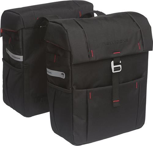 New Looxs Vigo Double - Dubbele Fietstas - Geschikt voor Elektrische Fietsen - Fietstas met Modern Design - 37 Liter - Zwart
