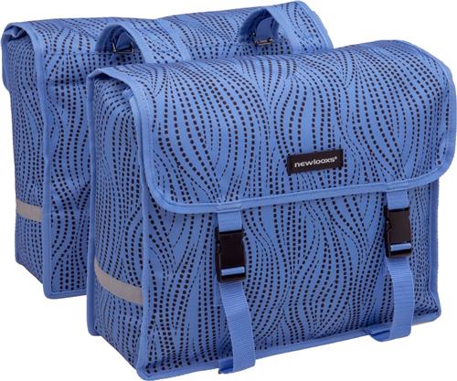 New Looxs Fiori Alma - Dubbele Fietstas - Geschikt voor elke Bagagedrager - Ook voor Elektrische Fietsen - 30 L - Blauw