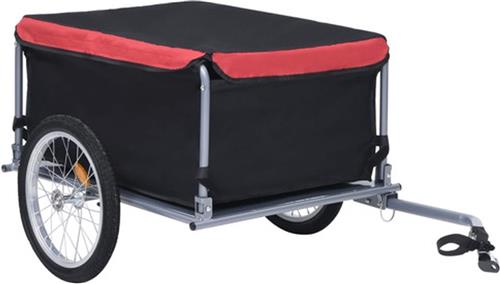 vidaXL - Fietstrailer - 65 - kg - zwart - en - rood