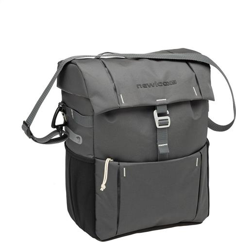 New Looxs Vigo Single - Enkele Fietstas - Waterdicht Polyester - Afneembare Fietstas - Met Extra Regenhoes en Schouderband - 18,5 Liter - Grijs