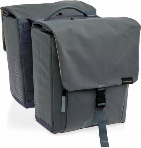 New Looxs ® Tulum Double Detachable - Dubbele Fietstas - 100% Gerecycled Polyester - Geschikt voor Elektrische Fietsen - Past op elke Bagagedrager - Afneembare Fietstas - 32 Liter - Grey Green