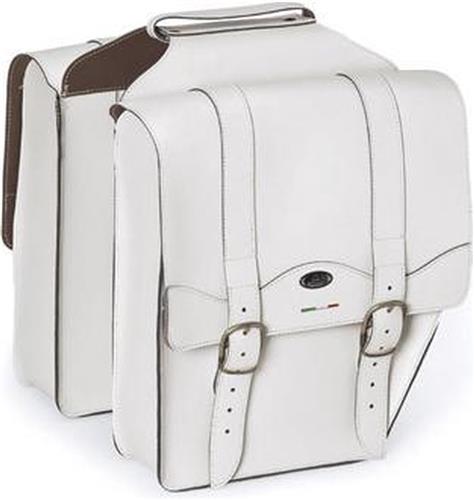 Selle Monte Grappa Cruiser Dubbele Fietstas - 30 Liter - Leer - Wit