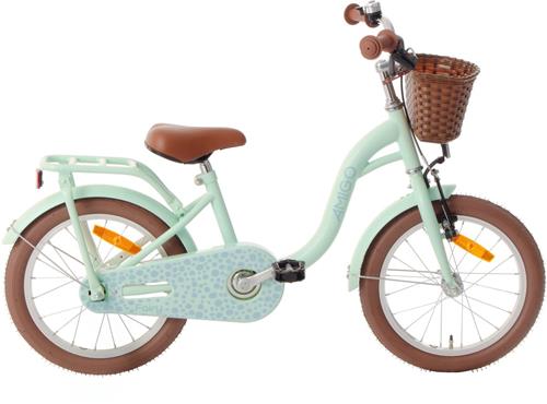 AMIGO Fairy Meisjesfiets 18 Inch - Kinderfiets voor 4 tot 6 Jaar - 100-115 cm - Mintgroen - met Standaard