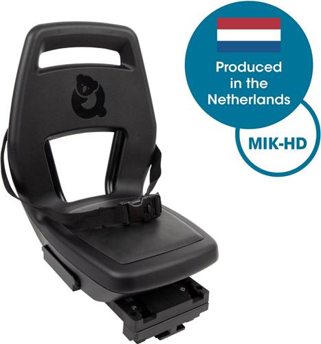 Qibbel Junior 6+ Fietsstoeltje Achter MIK HD  Midnight Black - inclusief voetbeschermingsplaten en voetsteunen
