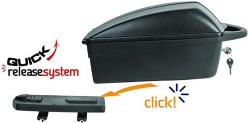 Topkoffer Polisport Luxe met quick release bagagedragerbevestiging - zwart