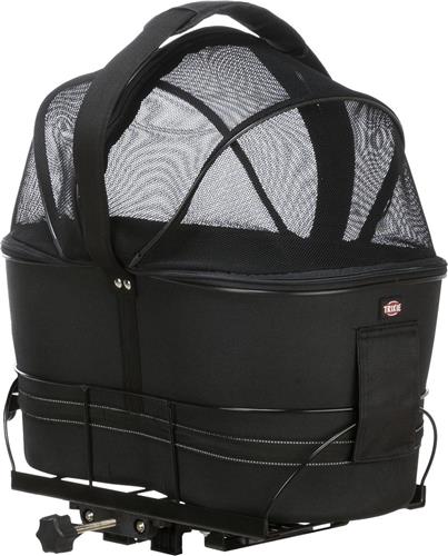 Trixie - EVA Fietsmand Achterop - Zwart - Met Kussen en Kap - 48X29X42 cm