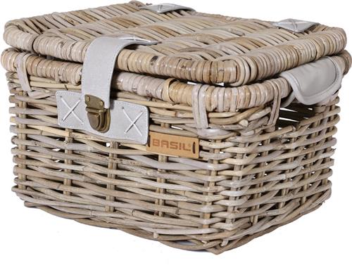 Basil Denton Fietsmand S - Voor - Rotan - Grijs - Small