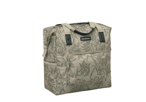 New Looxs Camella Bamboo - Enkele Fietstas - Afneembare Shopper - Ideaal als Boodschappentas - Stevig en Vormvast - 24,5 liter - Zand