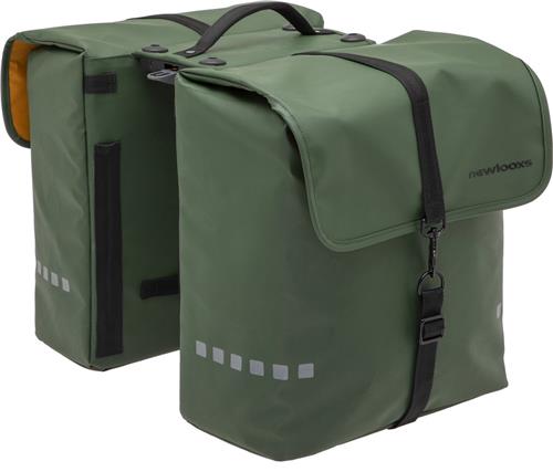 New Looxs Odense Double - Dubbele Fietstas - Geschikt voor Elektrische Fietsen - Afneembare Fietstas voor Racktime Bagagedrager - Waterafstotend - 39 Liter - Groen