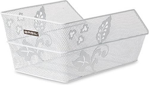 Basil Cento S Flower Fietsmand - Achterop - Inclusief Bevestigingssysteem - Wit