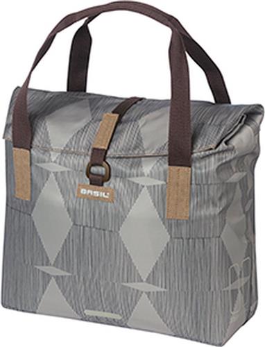 Basil Elegance - Fietsshopper - Enkele Fietstas - 20-26 Liter - Waterafstotend materiaal - Gerecycled PET polyester - Chateau Taupe