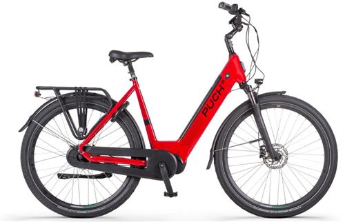 PUCH E-Modern N7 Elektrische Fiets  E-bike  Rijklaar Geleverd - Lage Instap - Framemaat 54 - Uitneembare Accu - 28 Inch - 250W Ananda Middenmotor - 150 km Actieradius - Signal Red Glossy