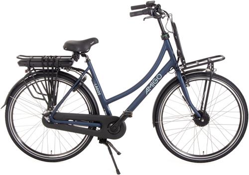 AMIGO E-Lagos T3 Elektrische Fiets - E-bike 28 Inch - 56 cm - Damesfiets - 7 Versnellingen - Rollerbrake - 536 Wh - Matblauw