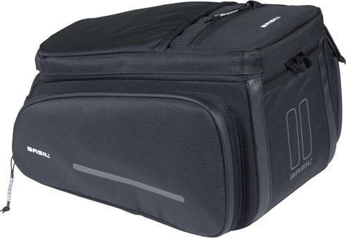 Basil Move - Bagagedragertas - 10-26 Liter - Gerecycled materiaal - Zwart