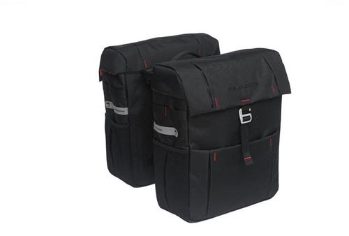 New Looxs Vigo Double - Dubbele Fietstas - Ingebouwde Racktime Adapter - Afneembare Fietstas met Modern Design - 37 Liter - Zwart