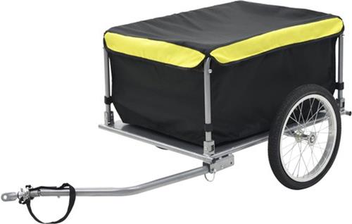 vidaXL - Fietstrailer - 65 - kg - zwart - en - geel