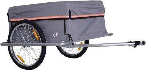 Equivera Fietskar Bagage - Max 40 KG Gewicht - Met Trekhaak - Afneembare Afdekking - Fietskar - Fietsaanhanger - Fietskarren
