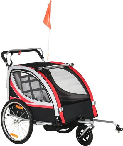 ApexArte® Fietskar Voor Kinderen - Kinderfietskar - Kinderbuggy - Rood