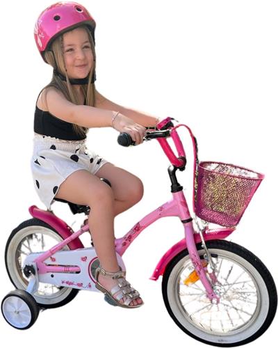 ApexArte® Kinderfiets 3 Jaar - Loopfiets 14 inch - Fiets Meisjes & Jongens - Roze