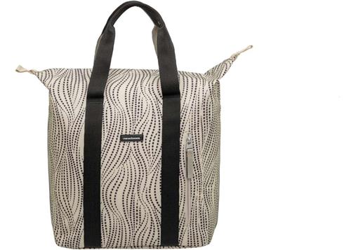 New Looxs Alma Kota - Enkele Fietstas voor Dames - Afneembare Shopper met Rits - Pakaftas Enkel - Boodschappentas met Haken - Stevig en Afneembaar - 24 Liter  Sand
