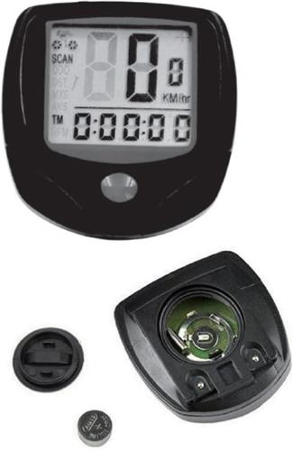 Benson Fietscomputer - 14 functies - bedraad - groot lcd-display - zwart