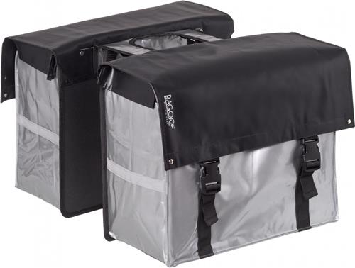 Bagoo XL Dubbele Fietstas - 58 Liter - Zwart / Zilver - Bisonyl