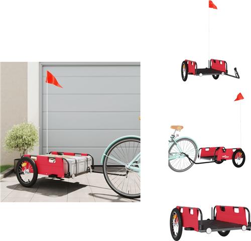 vidaXL Fietstrailer - Fietstrailers - Fiets Trailer - Fiets Transportkar - Fietskar oxfordstof en ijzer rood