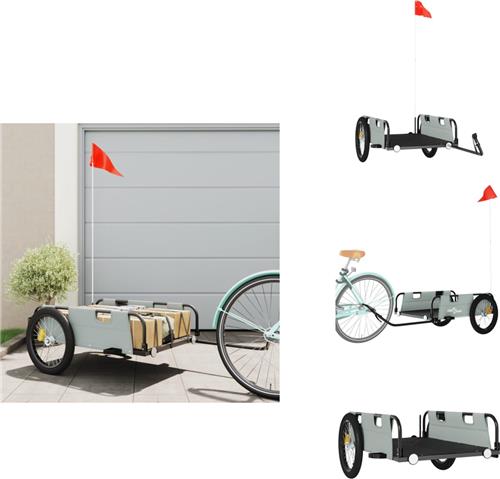vidaXL Fietstrailer - Fietstrailers - Fiets Trailer - Fiets Transportkar - Fietskar oxfordstof en ijzer grijs