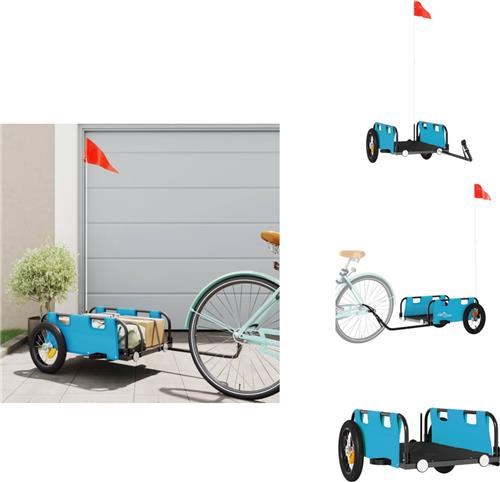 vidaXL Fietstrailer - Fietstrailers - Fiets Trailer - Fiets Transportkar - Fietskar oxfordstof en ijzer blauw