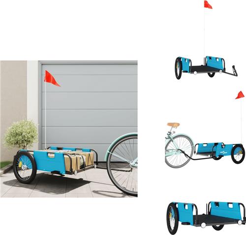 vidaXL Fietstrailer - Fietstrailers - Fiets Trailer - Fiets Transportkar - Fietskar oxfordstof en ijzer blauw