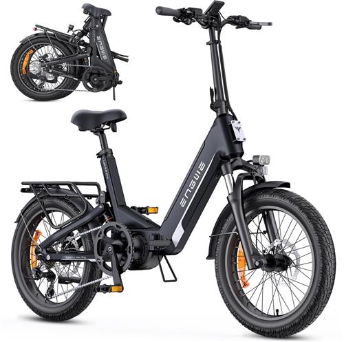 ENGWE L20 3.0 Pro Elektrische fiets - Actieradius 150km - Verwijderbare batterij 48V15Ah - Motor 250W - Shimano 7 versnellingen - Hydraulische schijfremmen - 20 Inch Commuter E-Bike - Fatbike - Zwart