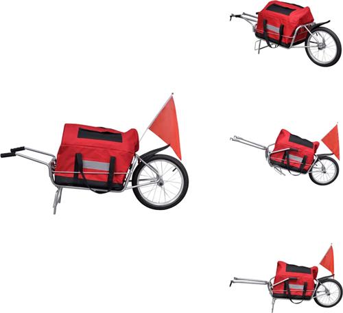vidaXL Fietstrailer - Fietstrailers - Fiets Trailer - Fiets Duwkar - Fietskar voor vracht met wiel en opbergzak