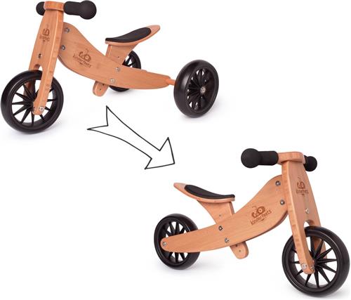 Kinderfeets 2-in-1 houten loopfiets & driewieler vanaf 1 jaar Tiny Tot - Bamboe
