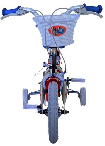 Disney Stitch Kinderfiets - Meisjes - 12 inch - Twee handremmen - Crème Koraal Blauw